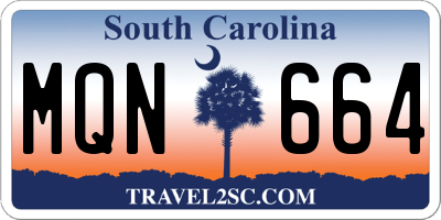 SC license plate MQN664