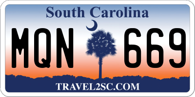 SC license plate MQN669