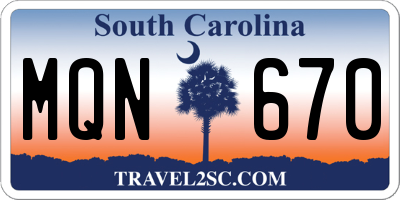 SC license plate MQN670