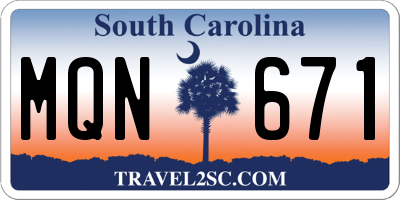 SC license plate MQN671