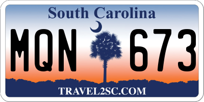 SC license plate MQN673