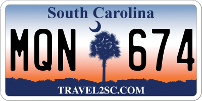 SC license plate MQN674