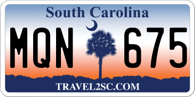SC license plate MQN675