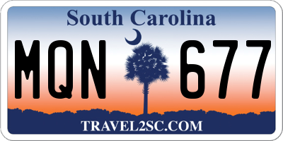 SC license plate MQN677