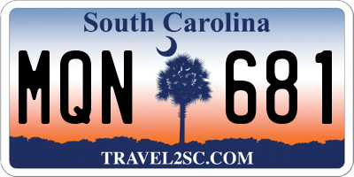 SC license plate MQN681