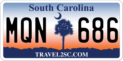 SC license plate MQN686