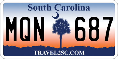 SC license plate MQN687