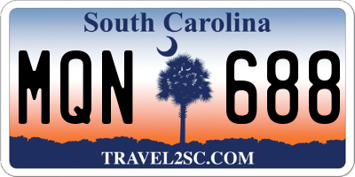SC license plate MQN688