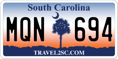 SC license plate MQN694