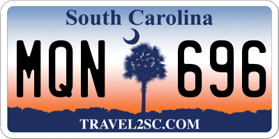 SC license plate MQN696