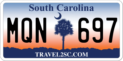 SC license plate MQN697