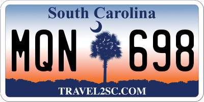 SC license plate MQN698