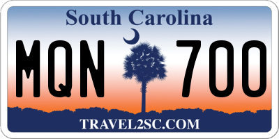 SC license plate MQN700