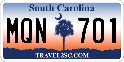 SC license plate MQN701