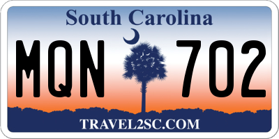 SC license plate MQN702