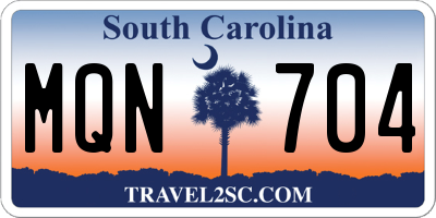 SC license plate MQN704