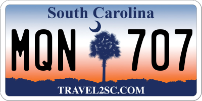 SC license plate MQN707