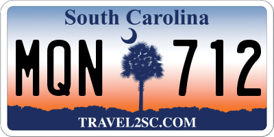 SC license plate MQN712