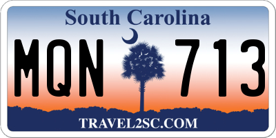 SC license plate MQN713