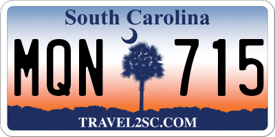SC license plate MQN715