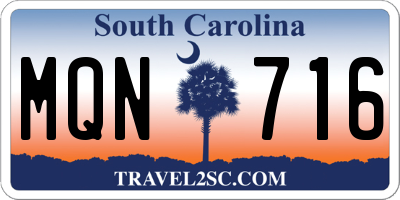 SC license plate MQN716
