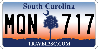 SC license plate MQN717