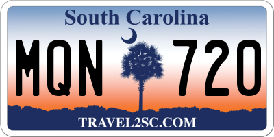SC license plate MQN720