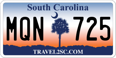 SC license plate MQN725