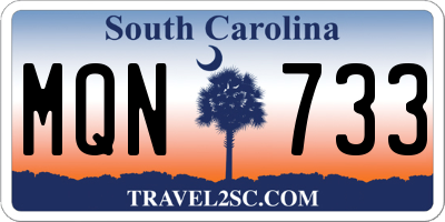 SC license plate MQN733