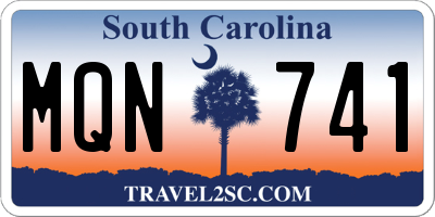 SC license plate MQN741