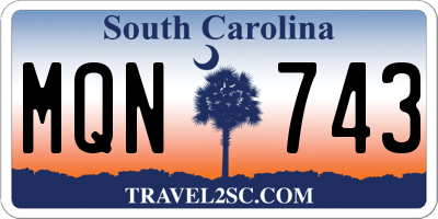 SC license plate MQN743