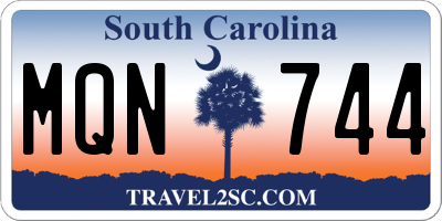SC license plate MQN744