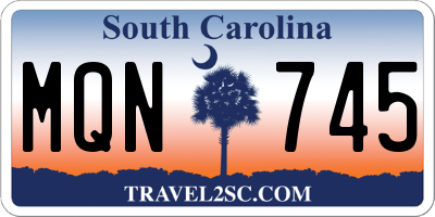 SC license plate MQN745