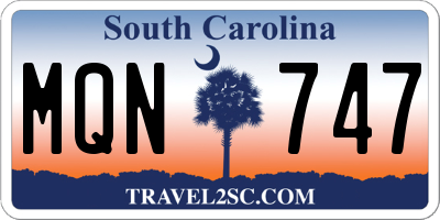 SC license plate MQN747