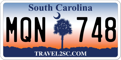 SC license plate MQN748