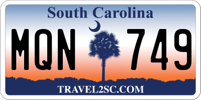 SC license plate MQN749