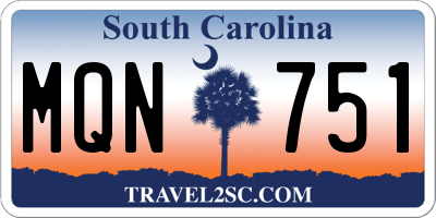 SC license plate MQN751