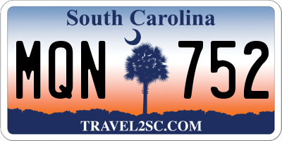 SC license plate MQN752