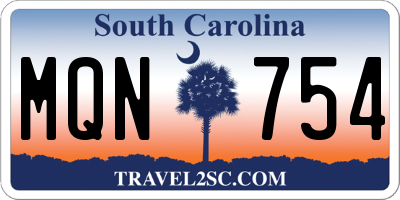 SC license plate MQN754