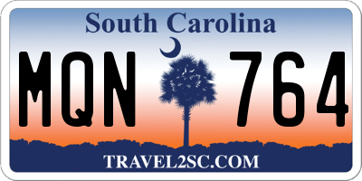 SC license plate MQN764