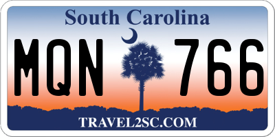 SC license plate MQN766