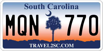 SC license plate MQN770
