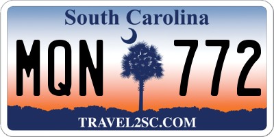 SC license plate MQN772
