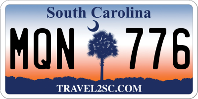 SC license plate MQN776