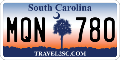SC license plate MQN780