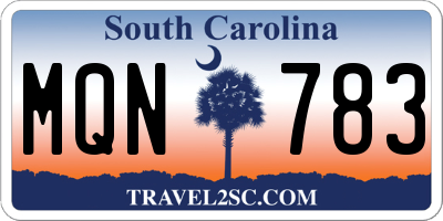 SC license plate MQN783