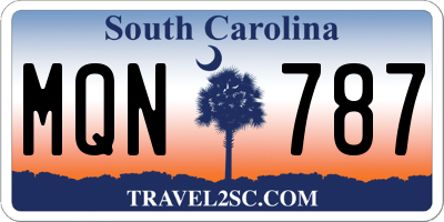 SC license plate MQN787