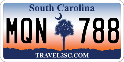 SC license plate MQN788