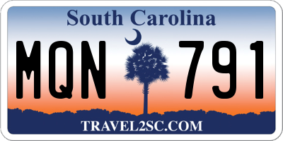 SC license plate MQN791