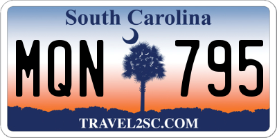 SC license plate MQN795